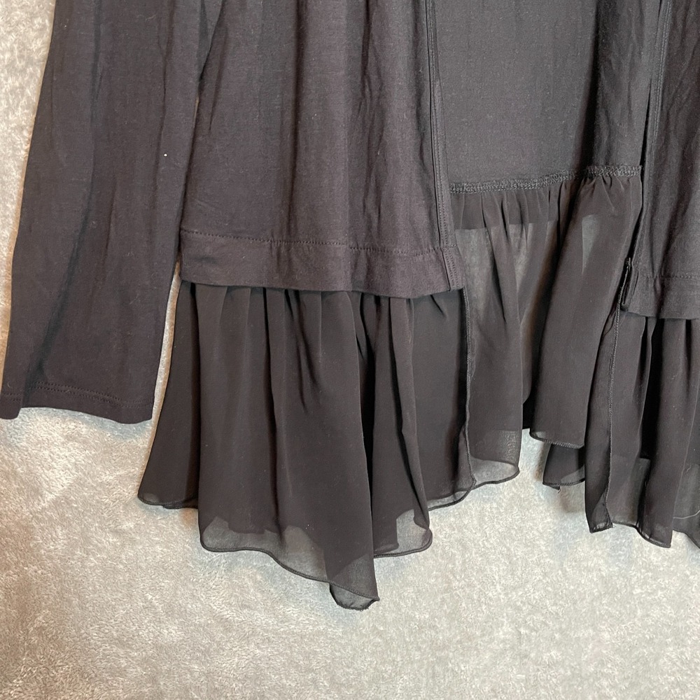 Kim Cami Women Mixed Media Open Front Blouse 1X Ethereal Dark Goth Layering